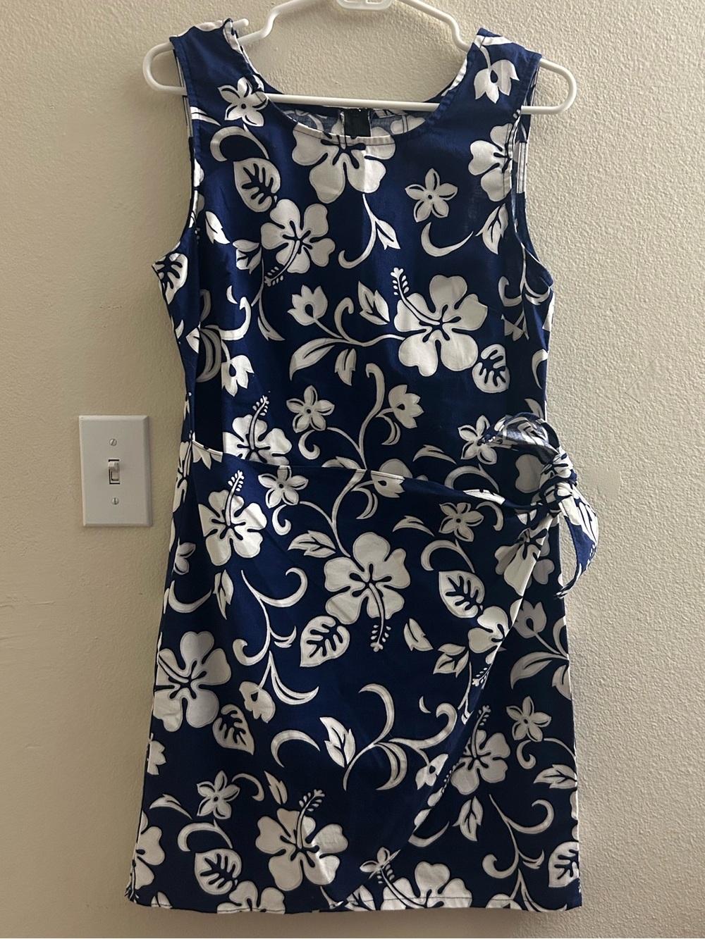 Vintage 90s Shannon Marie Hawaii Tropical Hibiscus Floral 100% Cotton Dress
